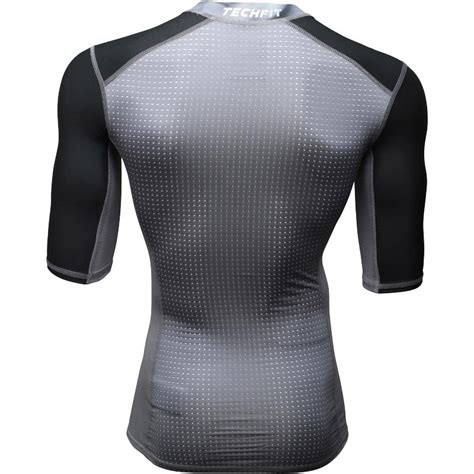 buy adidas mens techfit climachill graphic compression top grey