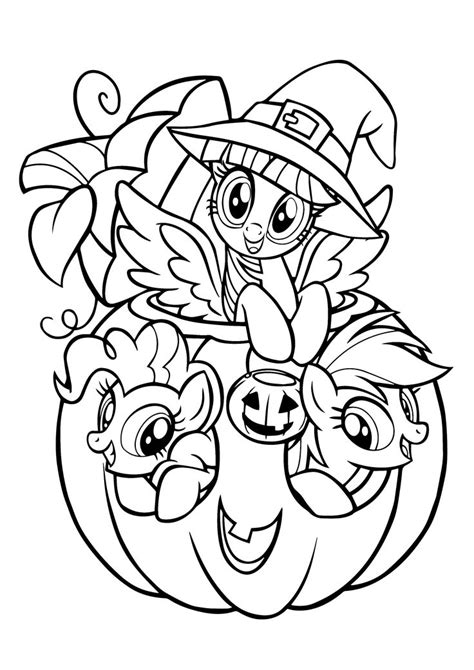 pony halloween jack  lantern coloring page halloween jack