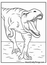 Jurassic Park Coloring Pages Printable Kids Rex Velociraptor sketch template