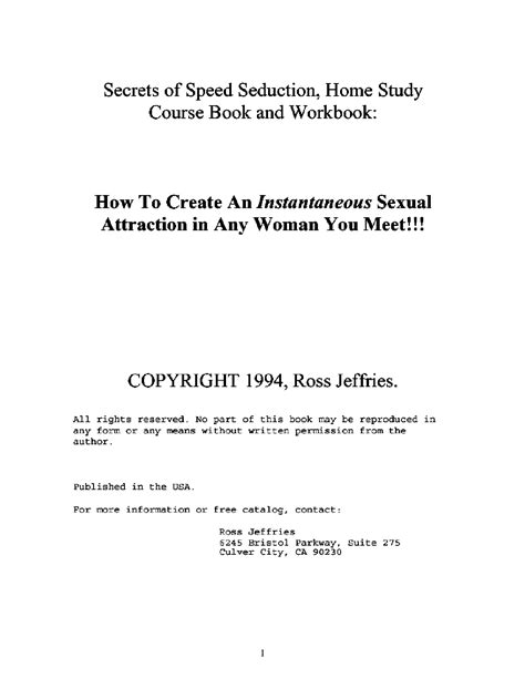 Solution Ebook Eng Seduction Ross Jeffries How To Create An