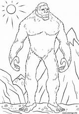 Yeti Homme Coloriage Dessin Abominable Imprimer Rudolph Bigfoot śniegu Człowiek Drukuj Kolorowanka sketch template