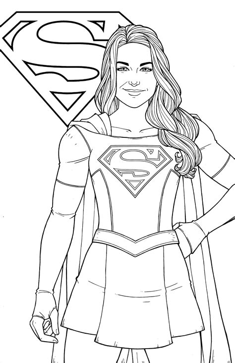printable supergirl coloring pages