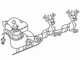 Sleigh Coloring Santa Pages Christmas Kids Printable His Claus Fun sketch template