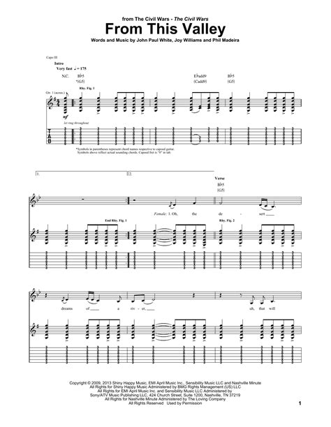 From This Valley By The Civil Wars Guitar Tab Guitar Instructor