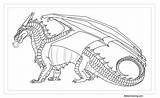 Wings Fire Coloring Pages Seawing Lineart Night Printable Kids Color sketch template