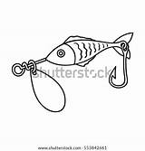 Bait Fish Fishing Stock Minnow Symbol Isolated Icon Background Style Coloring Pages Vector Illustration Outline Crank Shutterstock Rastr Bitmap Template sketch template