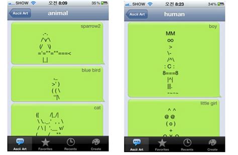 Send Ascii Sms Artwork From Your Iphone With Asciiart App