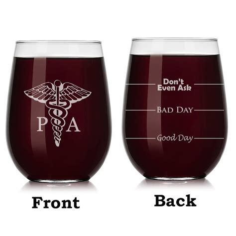Pa Physician Assistant Caduceus Wine Glass Stemless Or Stemmed Etsy
