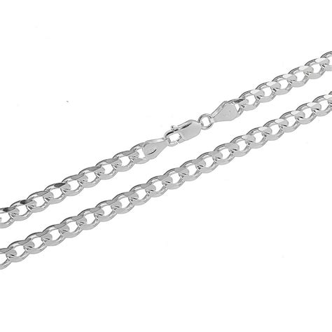 kezef mens mm  sterling silver   cuban curb link chain necklace walmartcom
