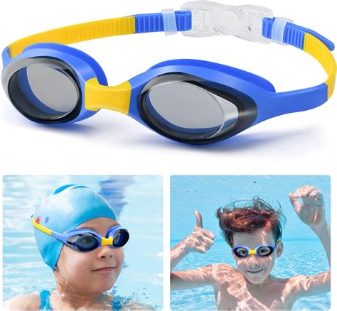 amazon billkaq kids swim goggles anti fog uv protection lenses  boys girls kid age