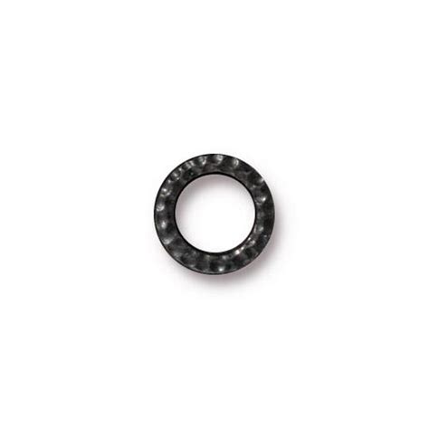 small hammertone ring oxidized black pewter 20 per pack tierracast