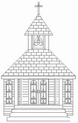 Coloring Pages Church Christmas Churches Christian Kids sketch template