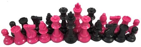 pink  black chess set