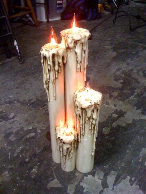 diy flicker candles from pvc pipes halloween diy and