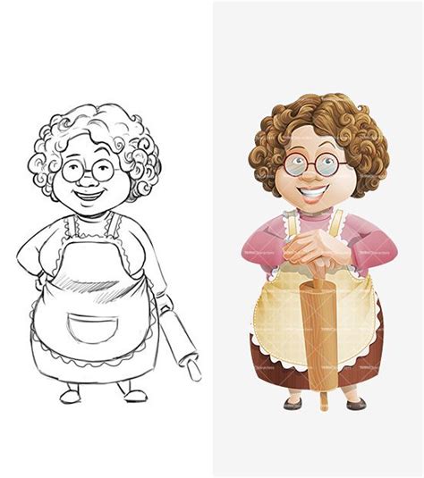 granny cartoon character pencil drafts female cartoon characters cartoon female cartoon