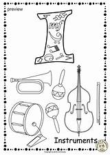 Musical Instrument Coloring Instruments Color Pages Contains Children Alphabet Form Each Pdf  Worksheets sketch template