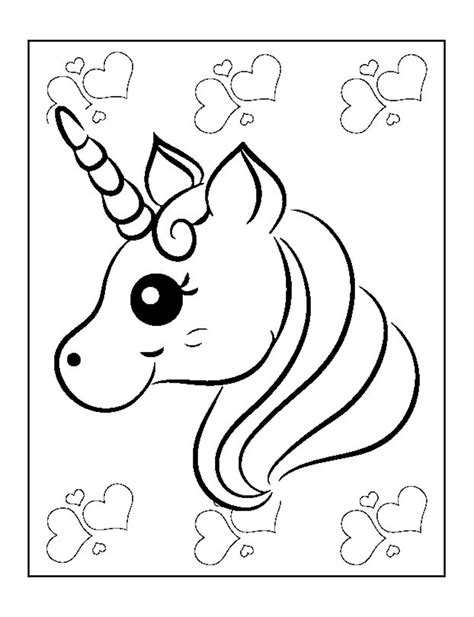 unicorn coloring pages  kids digital printable  etsy