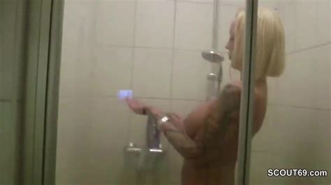 stranger caught german big tit milf in shower and fuck