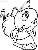 Ant Coloring Pages Kids Ants Drawing Colouring Cartoon Line Clipart Printable Thinking Animal Color Template Hormigas Boyama Insects Cliparts Caricaturas sketch template