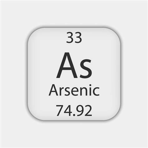 arsenic symbol chemical element   periodic table vector