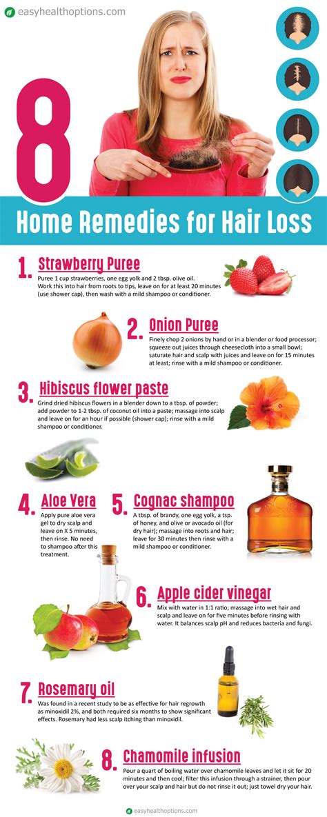 home remedies  hair loss infographic easy health options