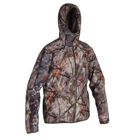 chaqueta caza solognac  hombre camuflaje bosque silenciosa impermeable solognac decathlon