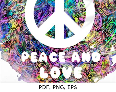 peace  love hippie eps psychedelic pnghippie vectorpeace etsy uk
