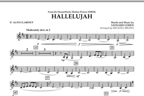 Hallelujah Eb Alto Clarinet Sheet Music Michael Brown Concert Band