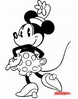 Minnie Classic Mouse Coloring Pages Back Disneyclips Funstuff sketch template