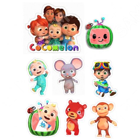 cocomelon cut  edible cake toppers edible picture caketop