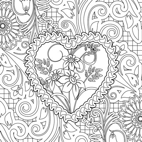 whimsical flower heart heart coloring pages valentine coloring pages