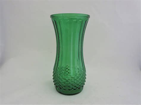 Vintage Hoosier Glass Vase Emerald Green Glass Vase
