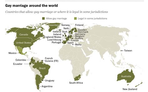 mapa del matrimonio homosexual en el mundo una minoría de
