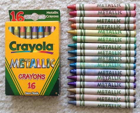 crayola metallic fx  metallic crayons whats   box jenny