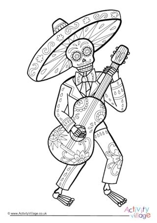 day   dead colouring pages