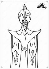 Jafar Sorcerer Villains Aladdin Genie Coloringoo Coloringonly Coloringgames Hades sketch template