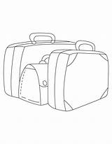 Suitcase Colouring Pages Luggage Empty Bag Three Coloring Template Picolour Cabin sketch template
