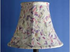 Decoupage Lampshade using Handmade Paper with Straw and Purple & Pink