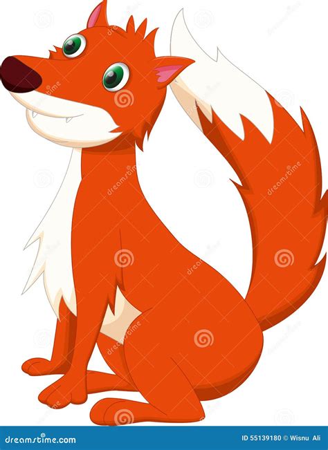 cute fox cartoon stock vector image