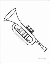 Trumpet Coloring Clip Color Printable Getcolorings Getdrawings sketch template