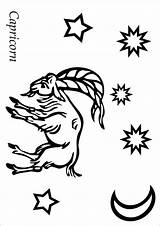 Capricorn Sternzeichen Capricornio Aries Signos Zodiaco Ausmalen Signo Pintar Antelope Piscis Hellokids Coloringhome sketch template