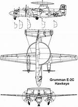 Grumman E2c 3v Hawkeye Aerofred Vues Airplane sketch template