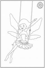 Fairy Coloring Swing Sitting Pages sketch template