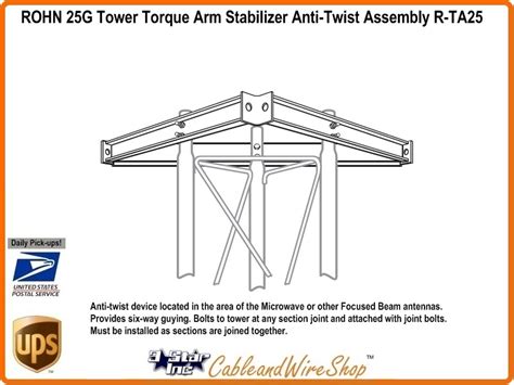 rohn  tower torque arm stabilizer assembly  ta  star incorporated