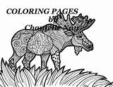 Moose Coloring Adult Animals sketch template