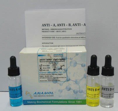 blood grouping test kit abd blood test  anamol labs