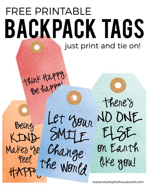 backpack tags  printables