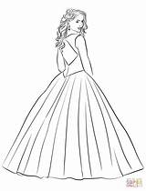 Coloring Pages Fashion Quinceanera Dress Drawing Color Printable sketch template