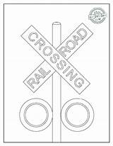 Coloring Sign Crossing Pages Railroad Traffic Kids Stop Signs Road Activities Spell Without Any Cars Look Lights sketch template