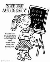 Respect Authority Coloring Scout Girl Daisy Pages Petal Law Scouts Book Petals Makingfriends Kids Worksheets Girls Homework Color Pink Easel sketch template